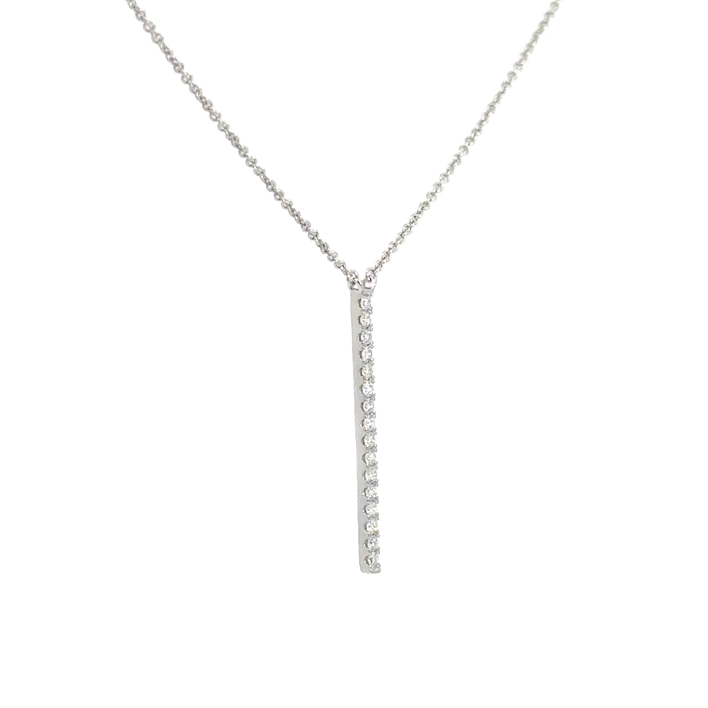 14k White Gold Diamond Bar 1/4cttw