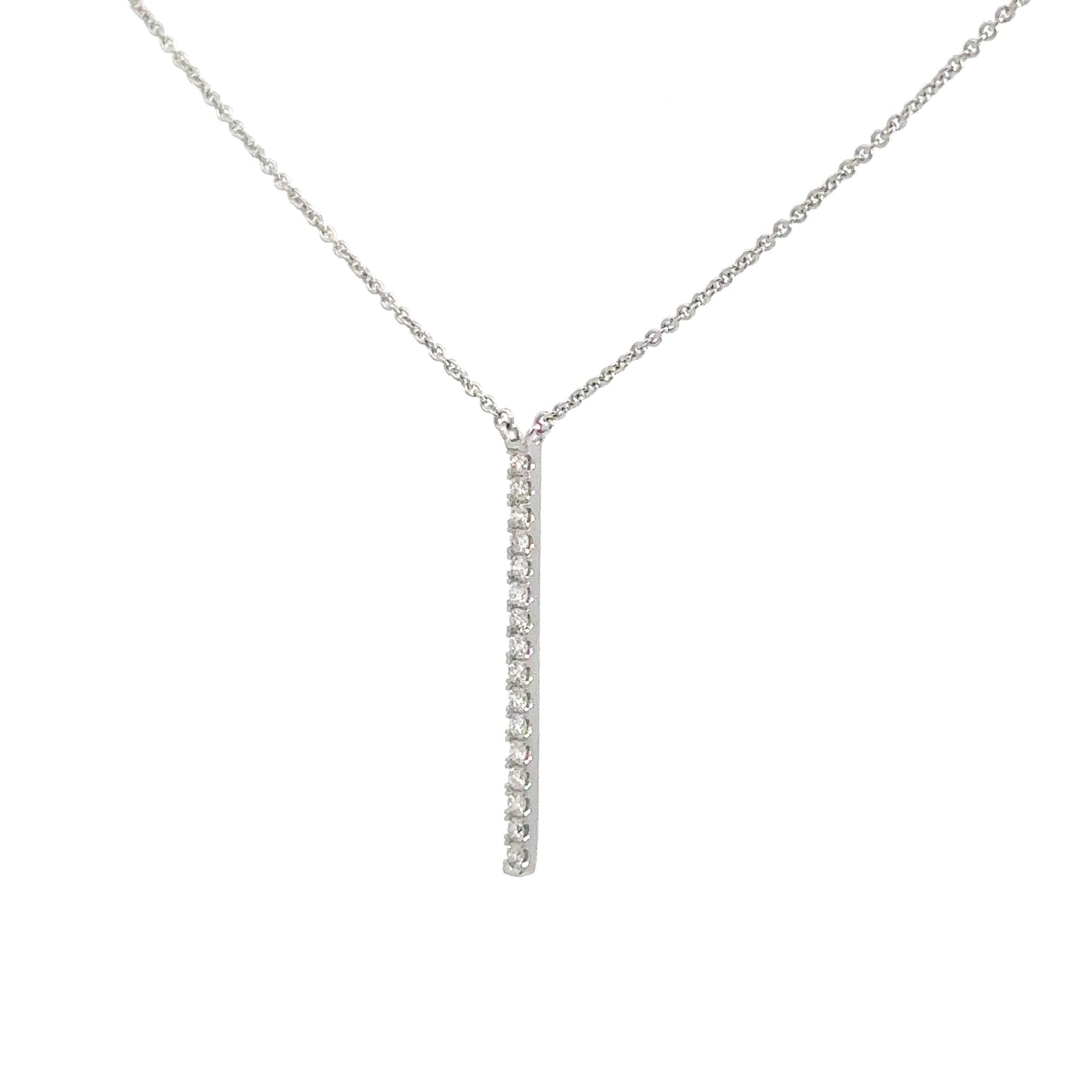 14k White Gold Diamond Bar 1/4cttw