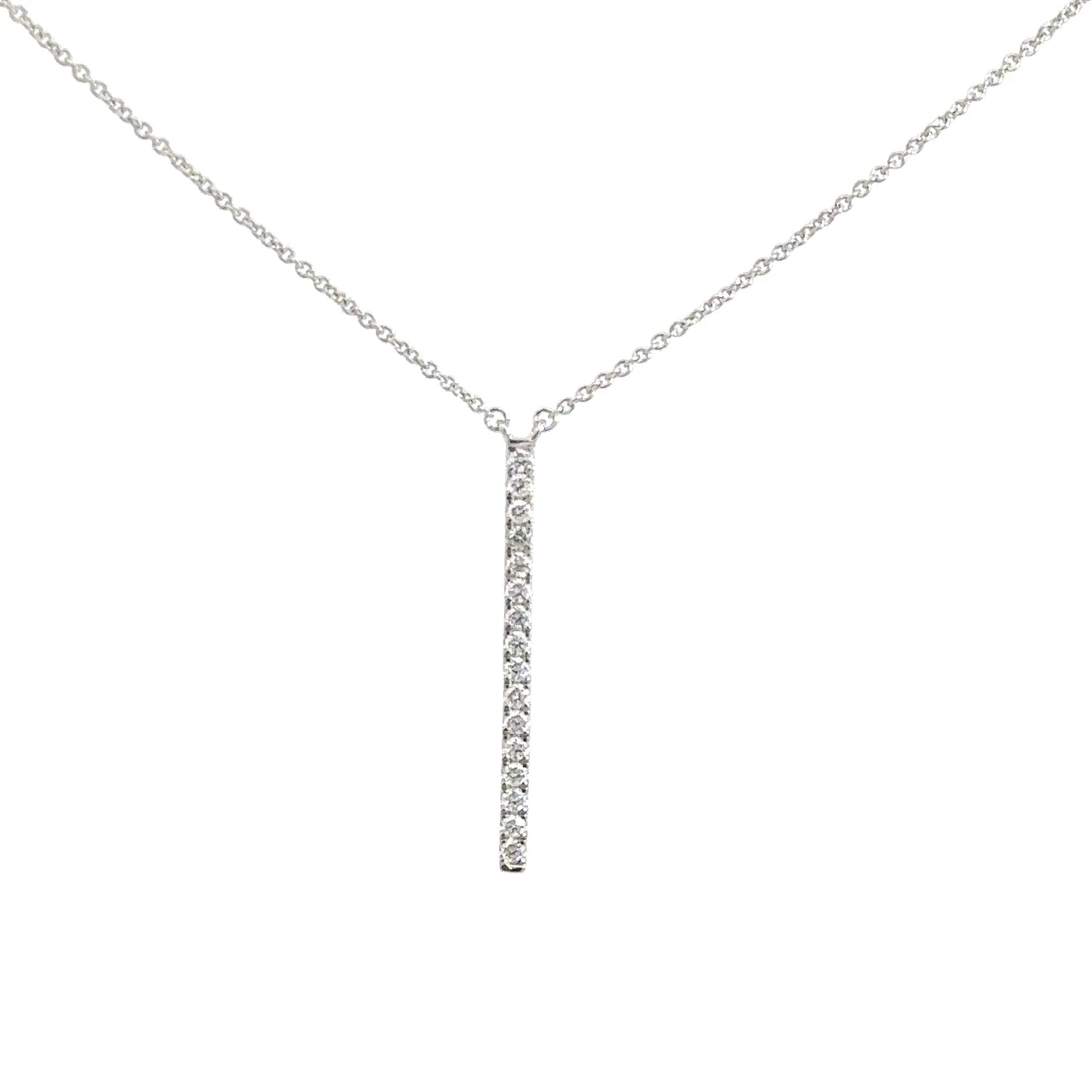 14k White Gold Diamond Bar 1/4cttw