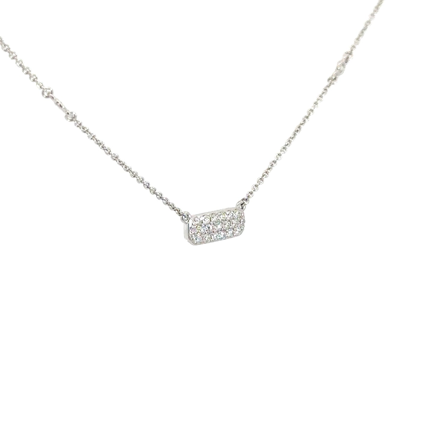 14k White Gold Diamond Bar Pendant 1/3cttw