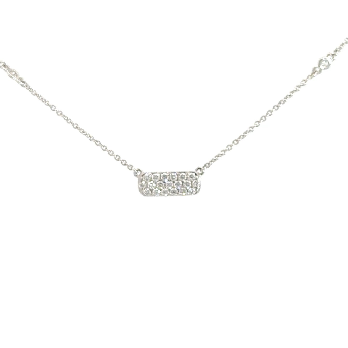 14k White Gold Diamond Bar Pendant 1/3cttw