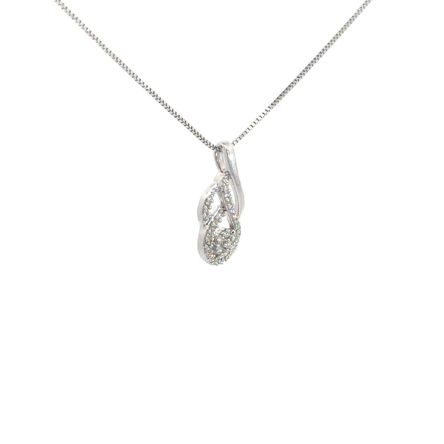 14k White Gold Diamond Fancy Pendant 1/4cttw