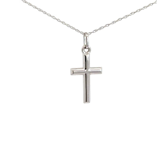 14k White Gold Cross