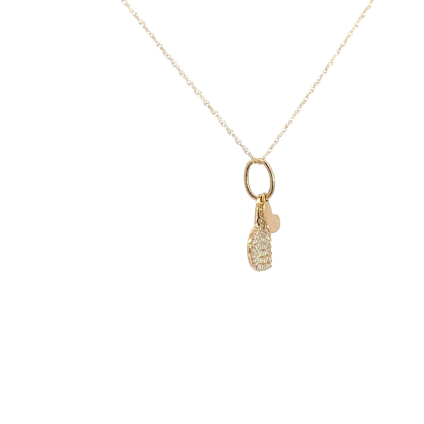 14k Yellow Gold Two Diamond Heart Pendant .26cttw