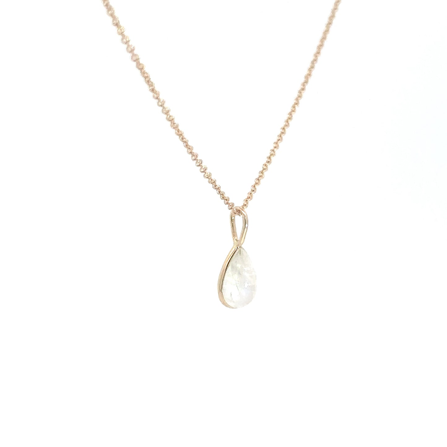 14k Yellow Gold Moonstone Teardrop Pendant