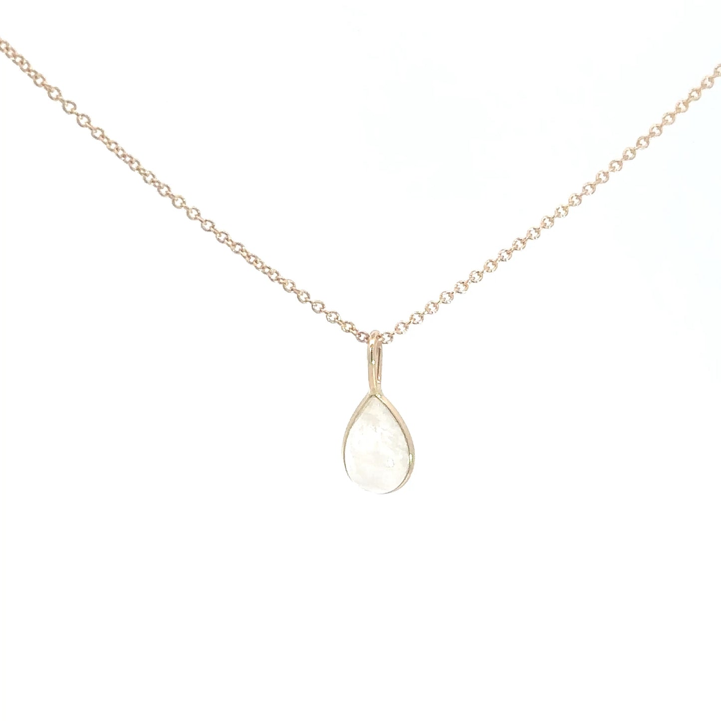 14k Yellow Gold Moonstone Teardrop Pendant