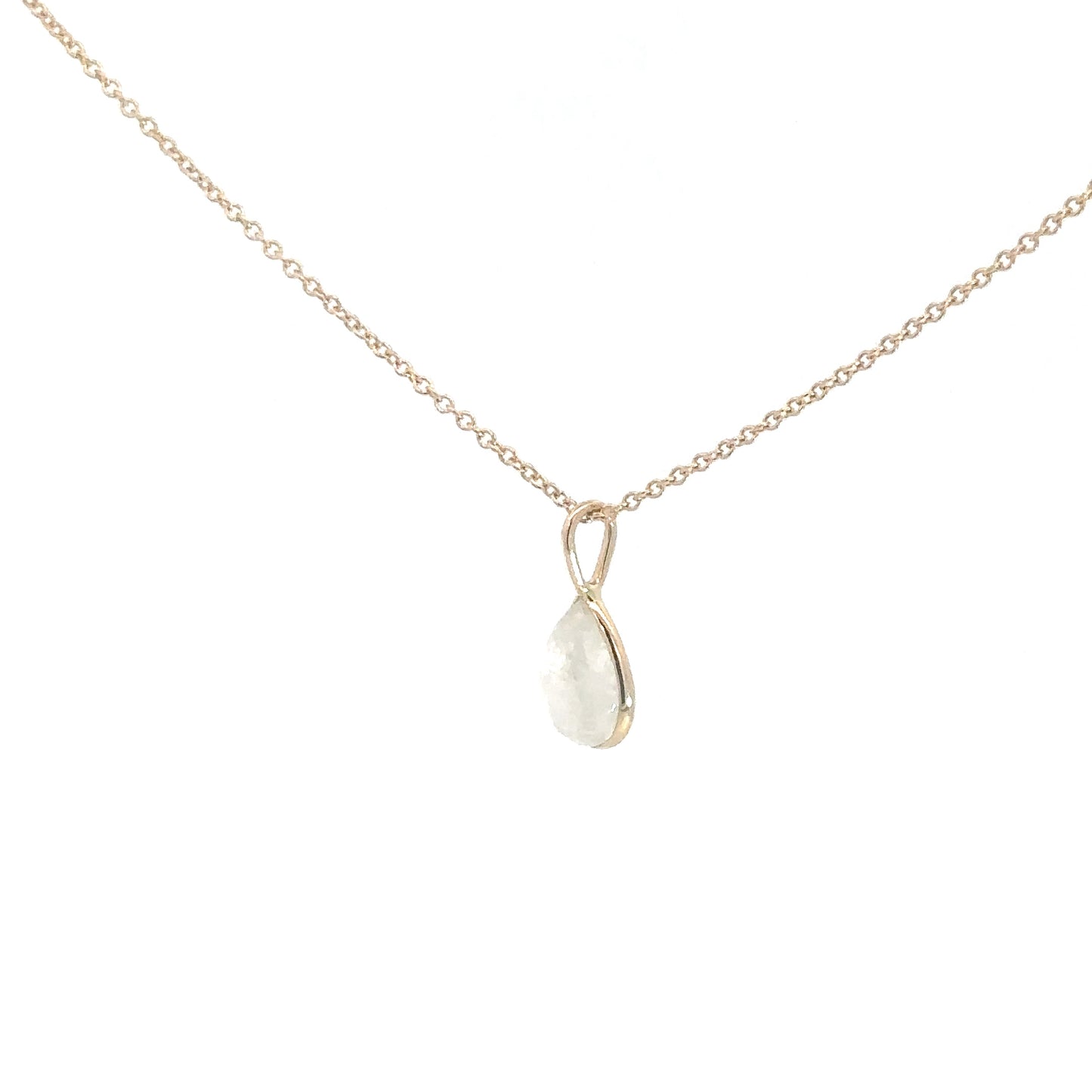 14k Yellow Gold Moonstone Teardrop Pendant