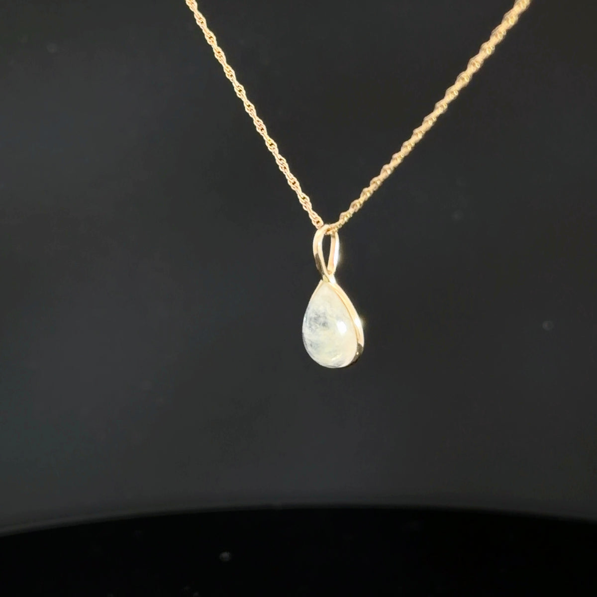 14k Yellow Gold Pear Shaped Moonstone