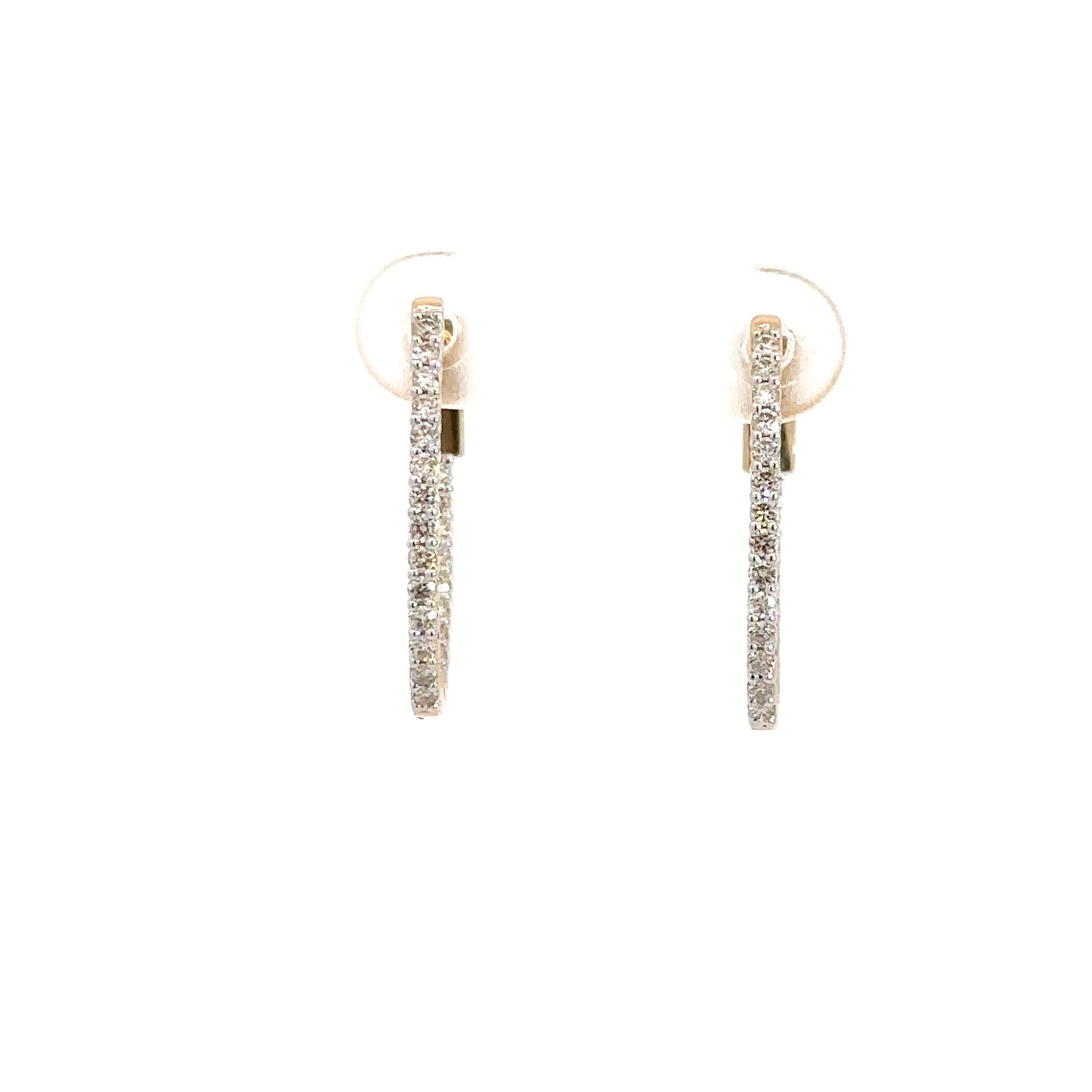 14k Yellow Gold Diamond In/Out Hoops .50cttw