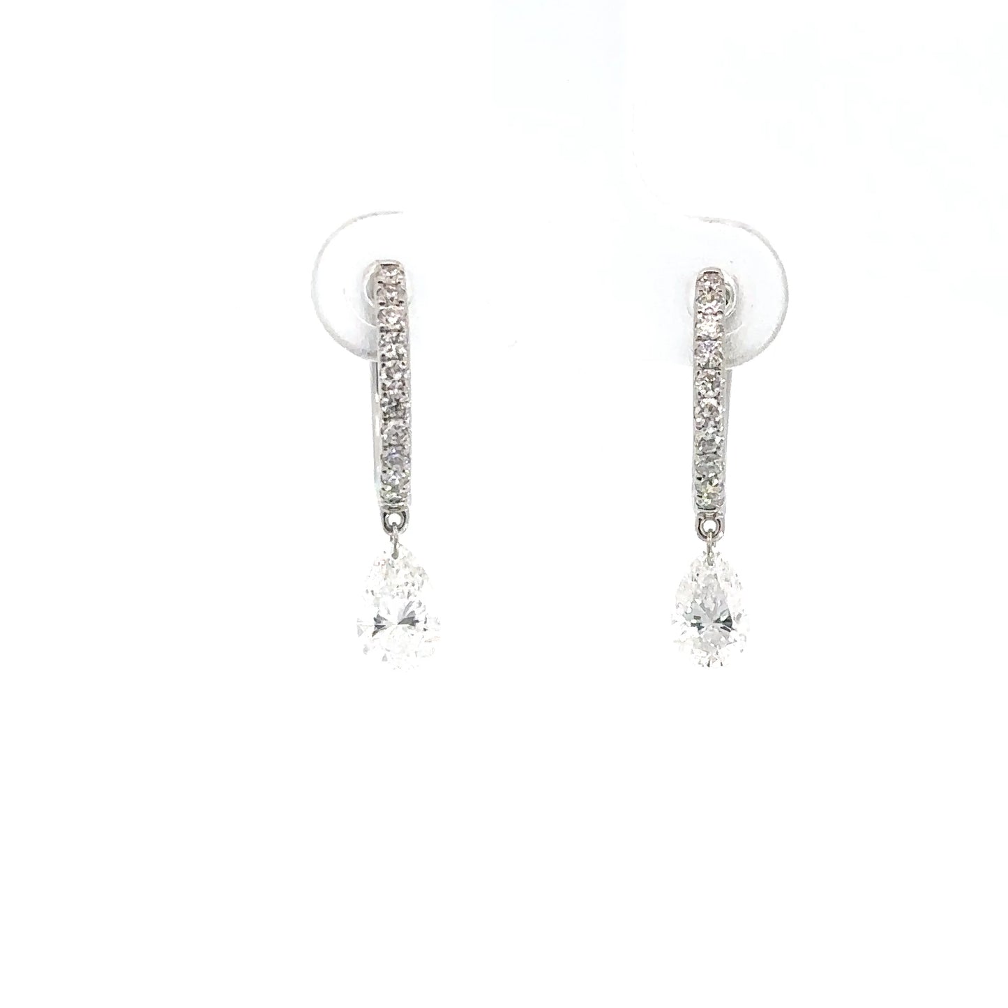 14k White Gold Lab Grown Diamond Hoop with Dangels 1.25cttw