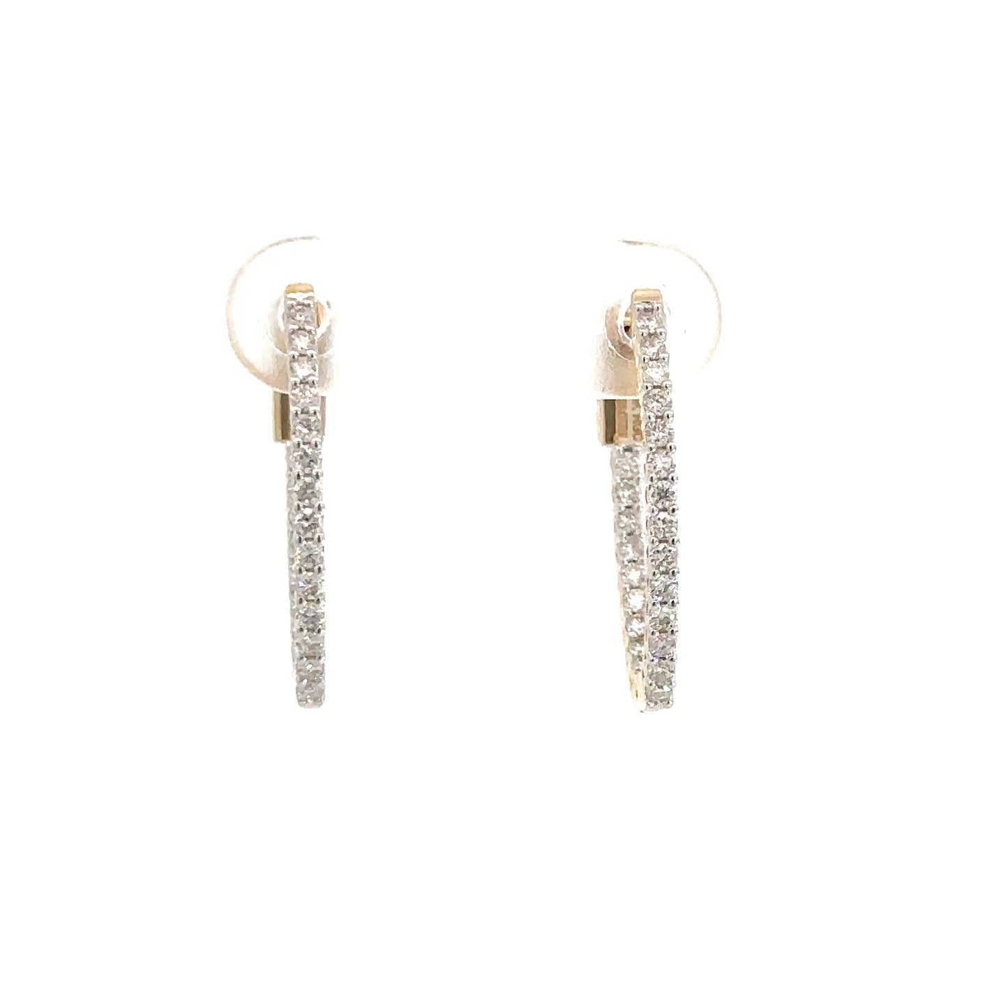 14k Yellow Gold Diamond In/Out Hoops .50cttw