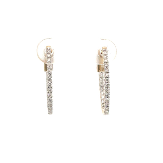 14k Yellow Gold Diamond In/Out Hoops .50cttw