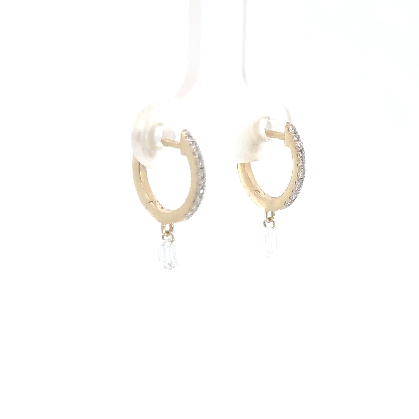 14k Yellow Gold Lab Grown Diamond Hoops .50cttw