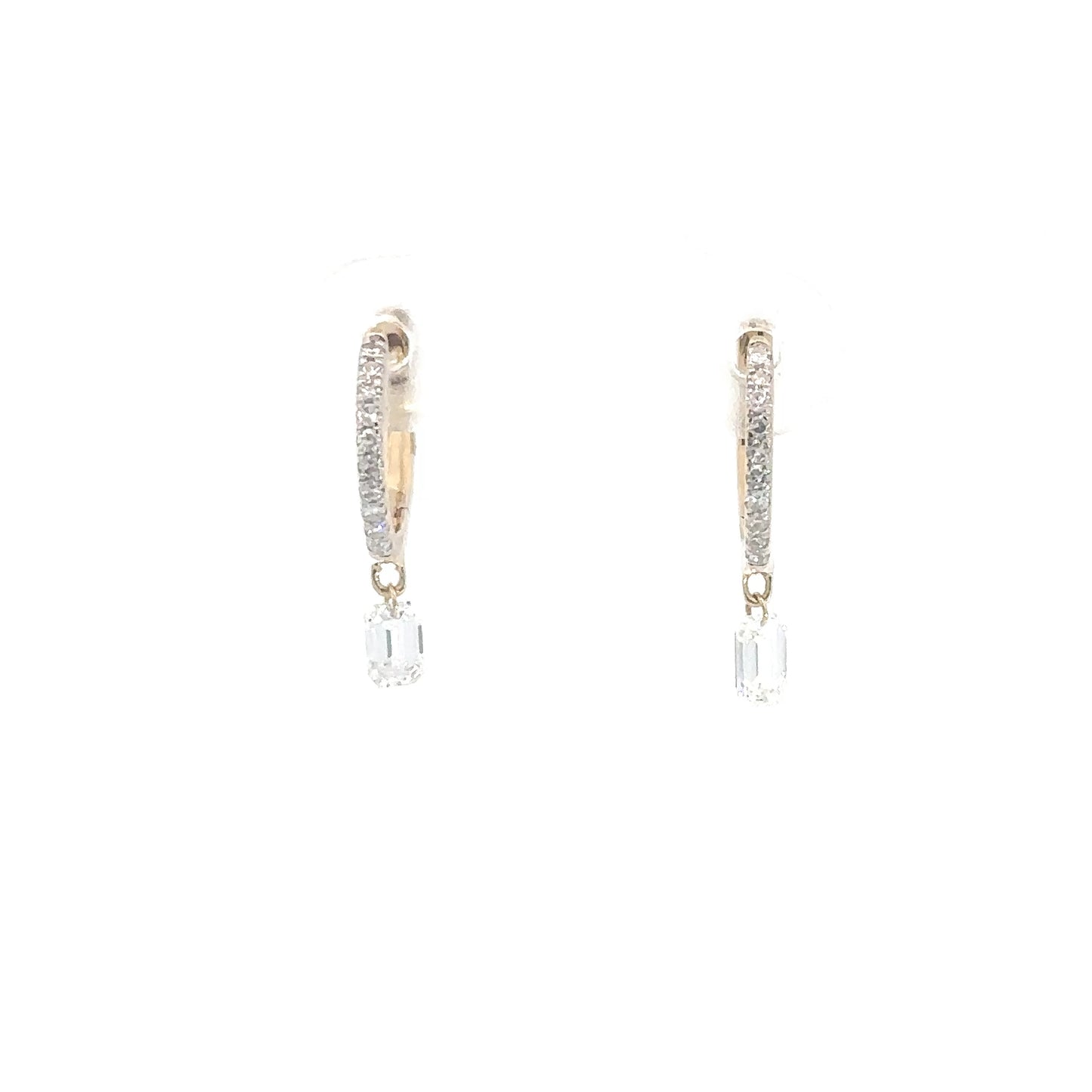 14k Yellow Gold Lab Grown Diamond Hoops .50cttw