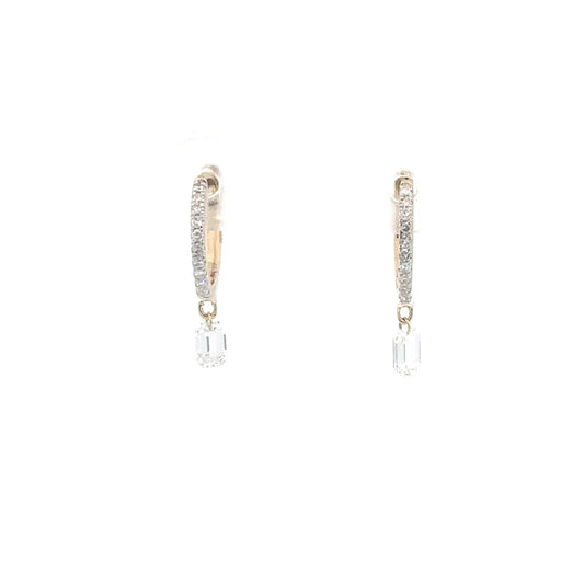 14k Yellow Gold Lab Grown Diamond Hoops .50cttw