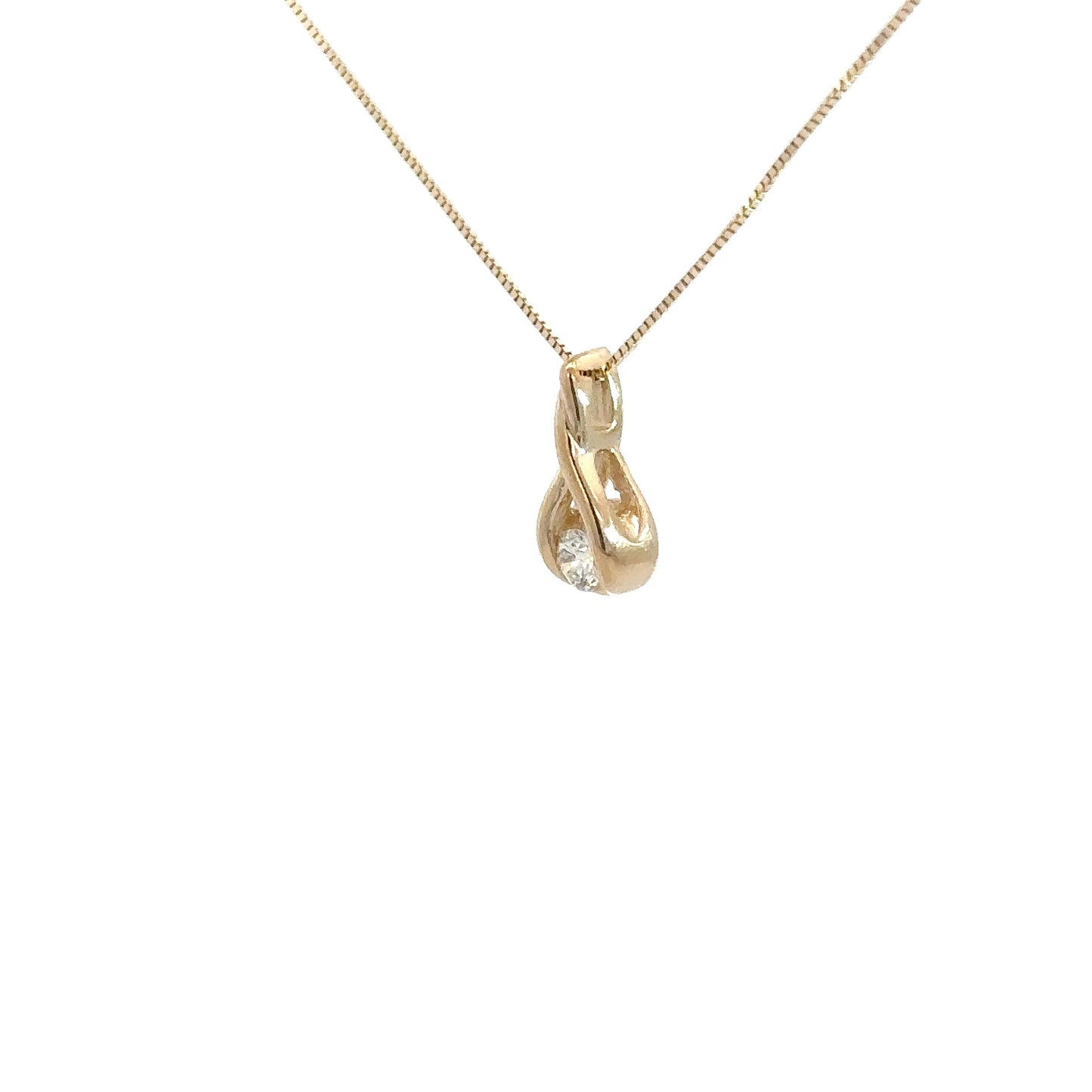 14k Yellow Gold Diamond Pendant 1/8cttw