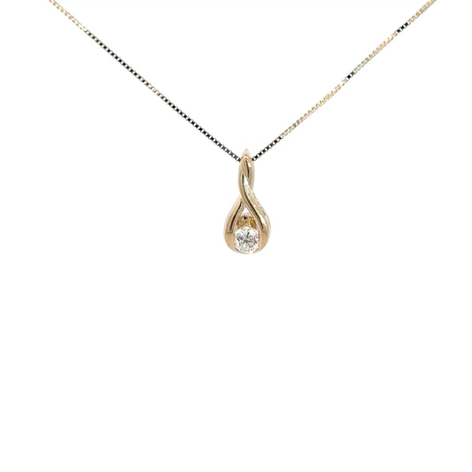 14k Yellow Gold Diamond Pendant 1/8cttw