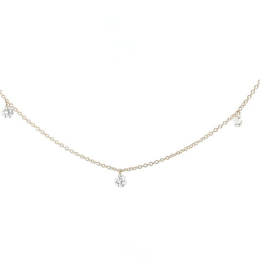 14k Yellow Gold Lab Grown Diamond Dancer Pendant 1cttw