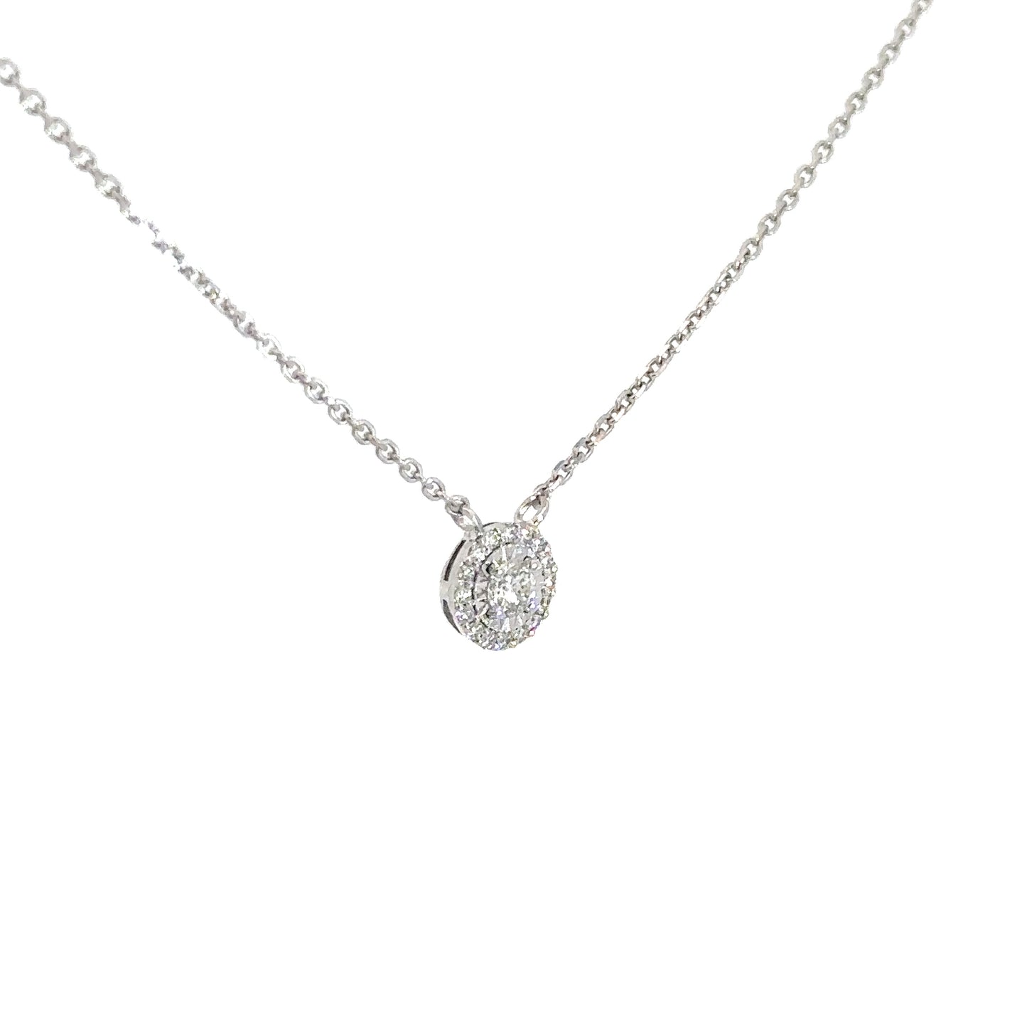 14k White Gold Diamond Cluster Pendant .31cttw