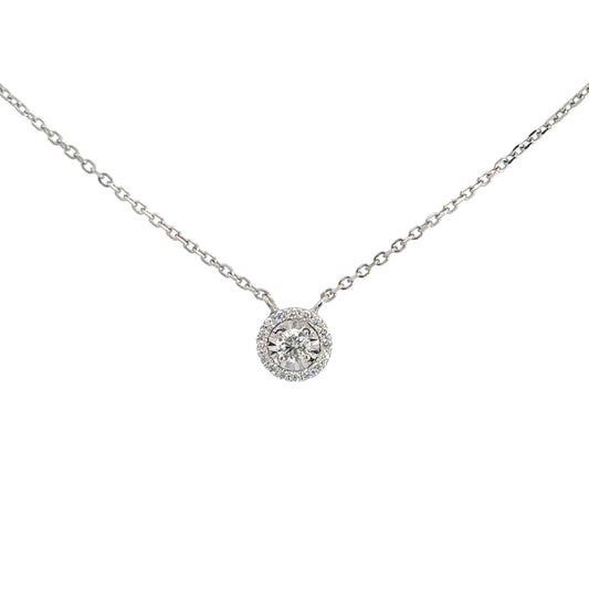 14k White Gold Diamond Cluster Pendant .31cttw