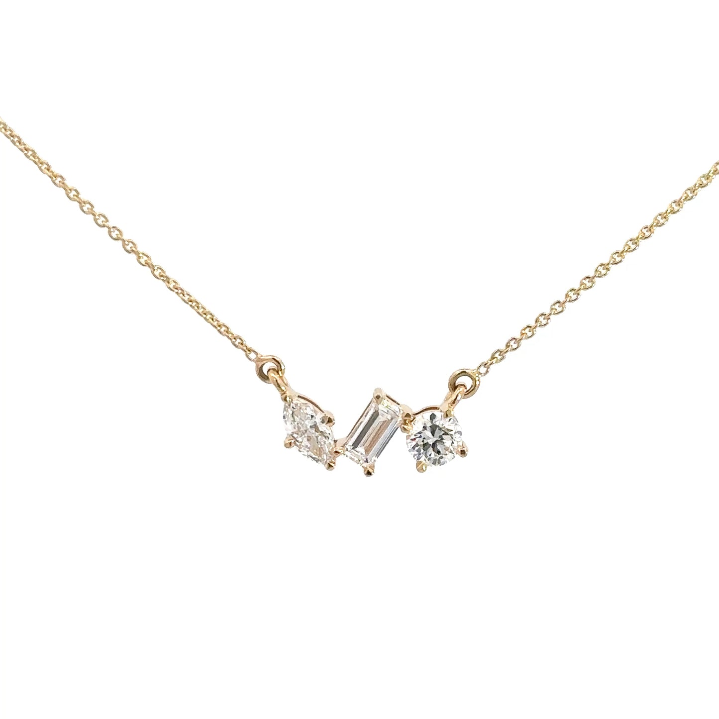 14k Yellow Gold Lab Grown Diamond Multi-Shape Pendant 1.09cttw