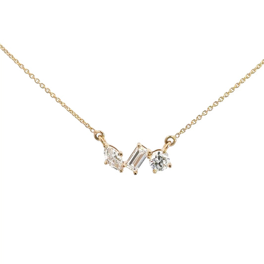 14k Yellow Gold Lab Grown Diamond Multi-Shape Pendant 1.09cttw