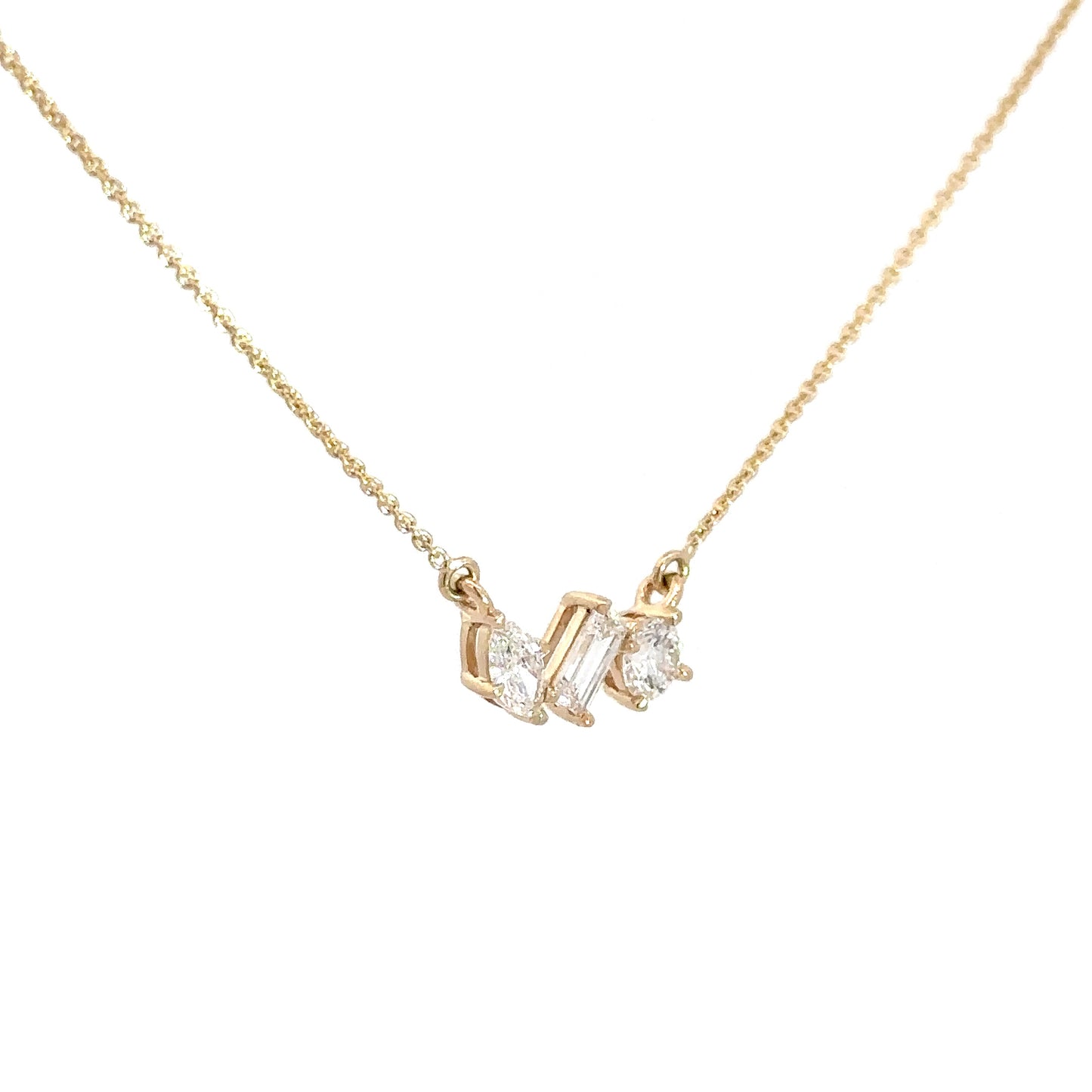 14k Yellow Gold Lab Grown Diamond Multi-Shape Pendant 1.09cttw