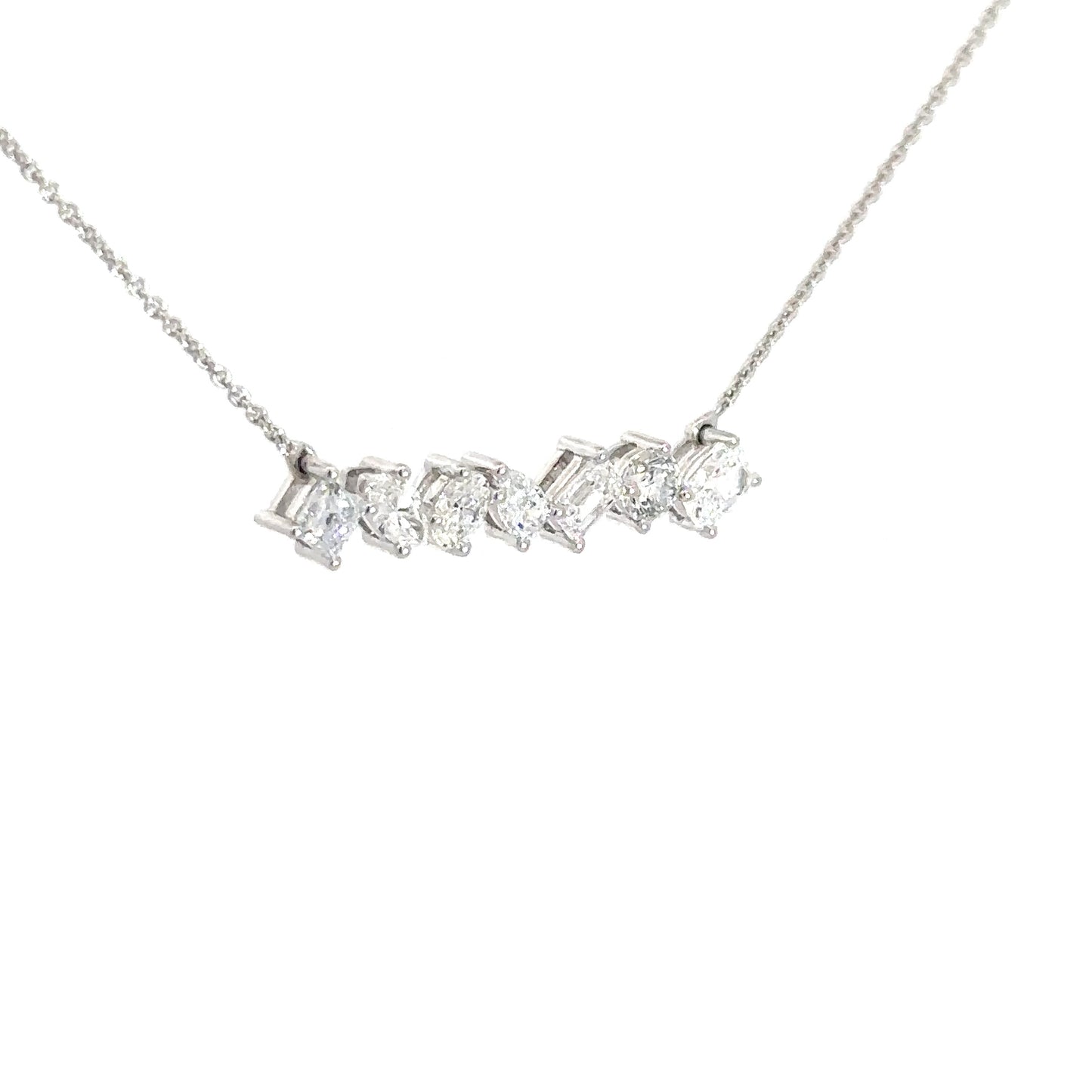 14k White Gold Lab Grown Multi-Shape Diamond Pendant 2.02cttw