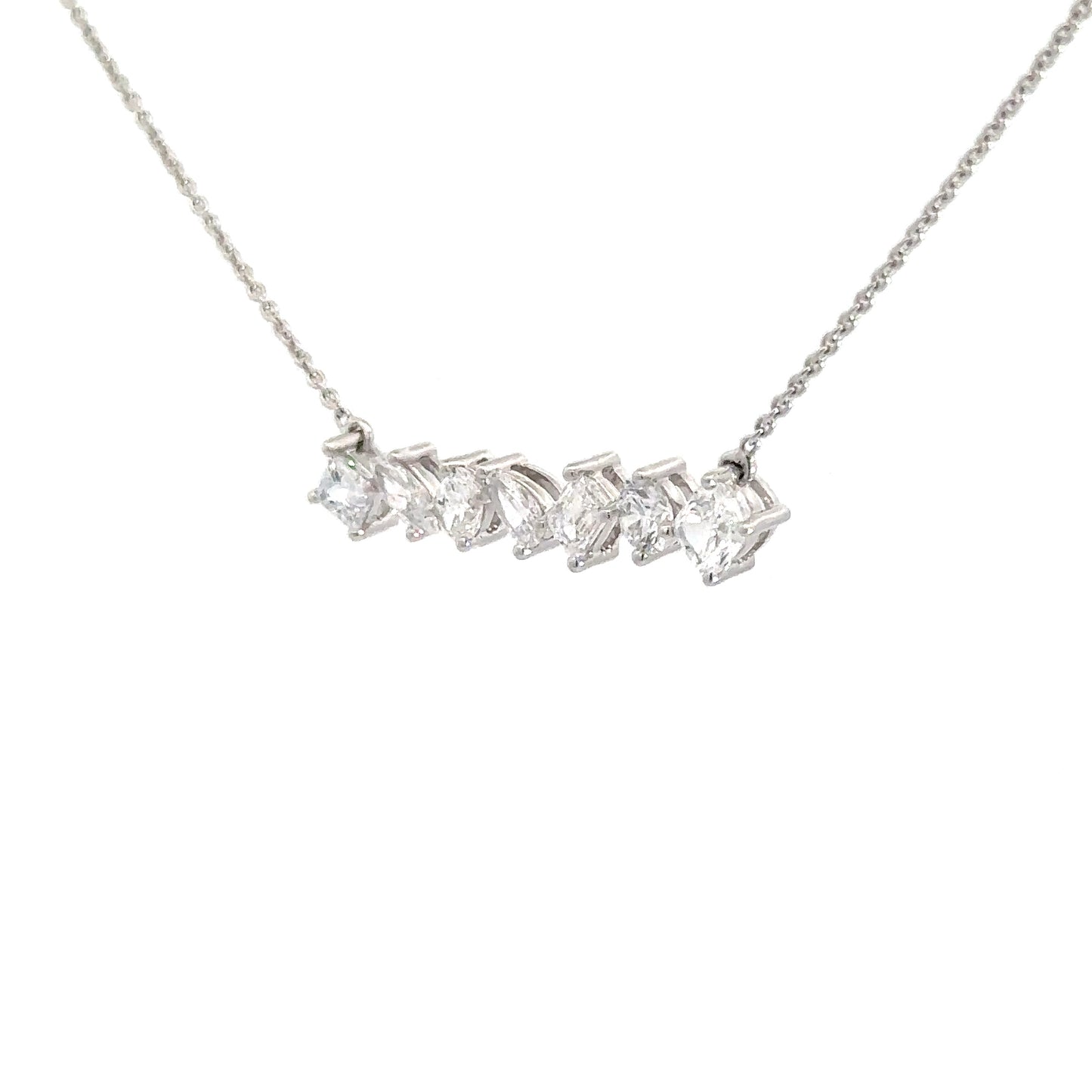 14k White Gold Lab Grown Multi-Shape Diamond Pendant 2.02cttw