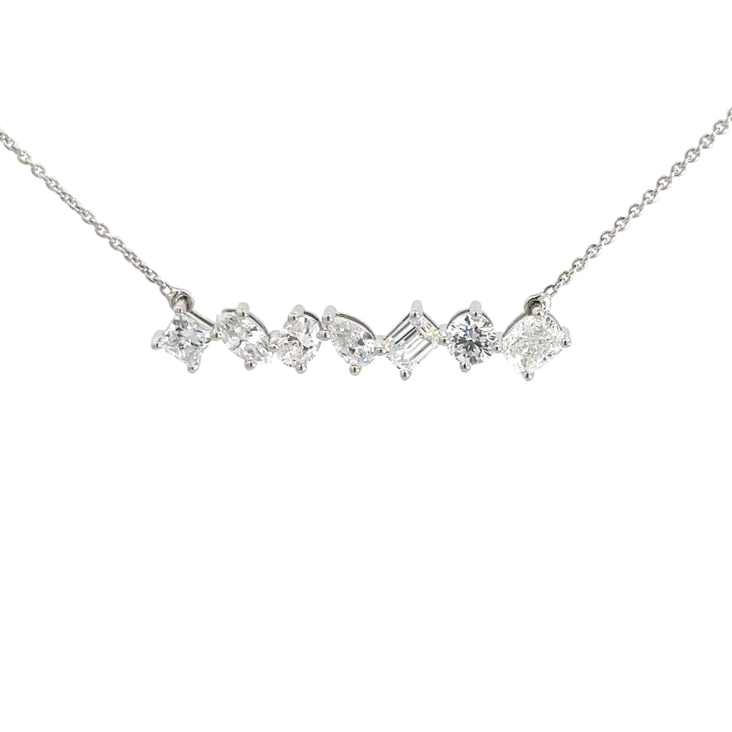 14k White Gold Lab Grown Multi-Shape Diamond Pendant 2.02cttw