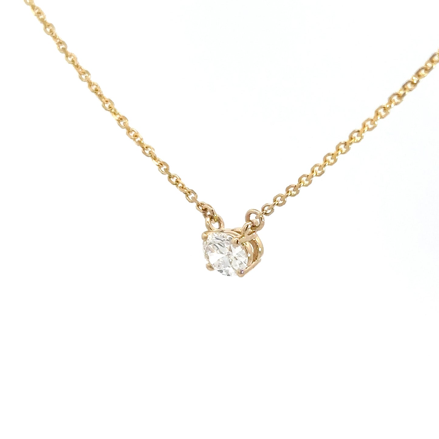 14k Yellow Gold Lab Grown Oval Pendant 1.06cttw