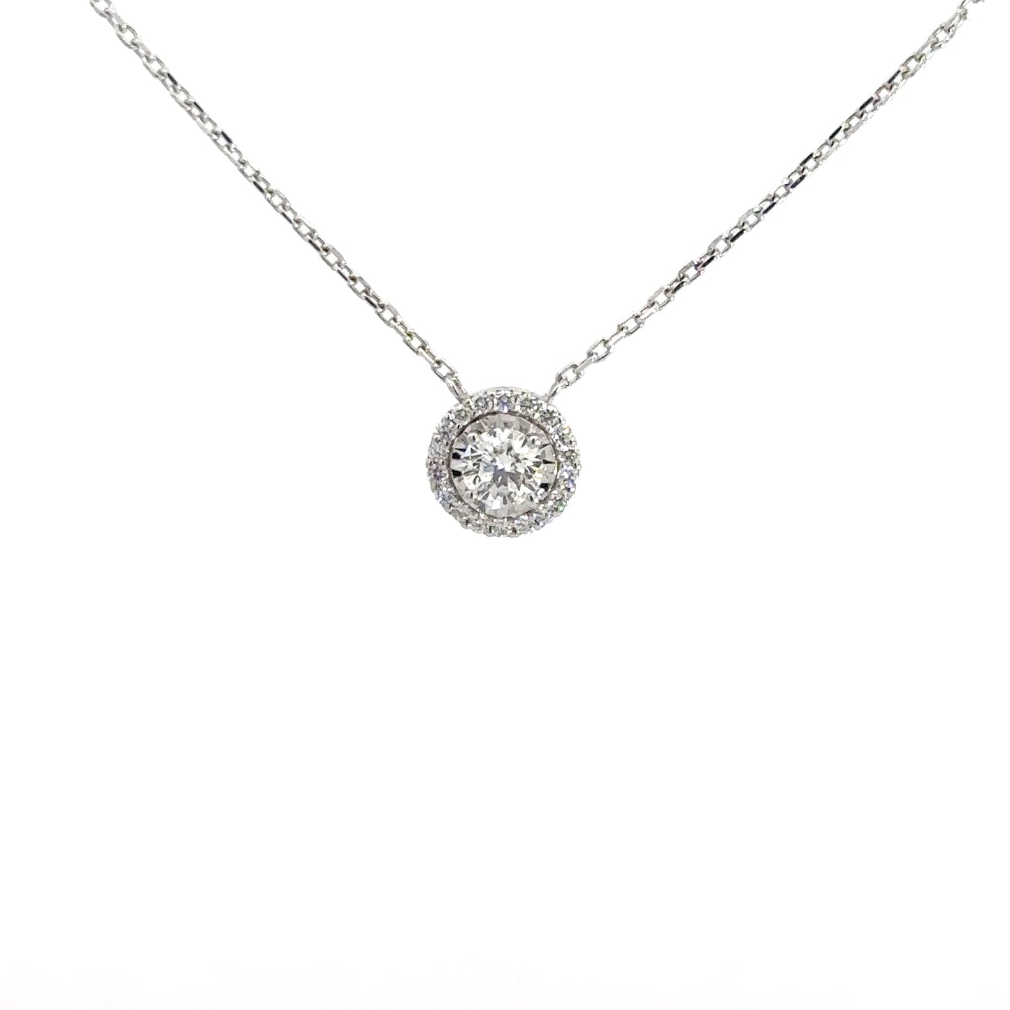 14k White Gold Lab Grown Diamond Pendant .65cttw