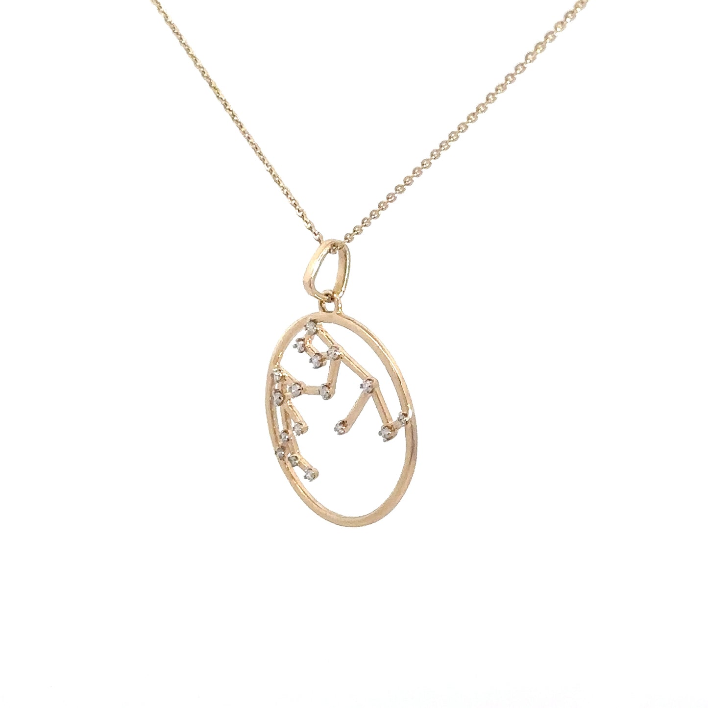 14k Yellow Diamond Zodiac Pendant Capricorn .08cttw