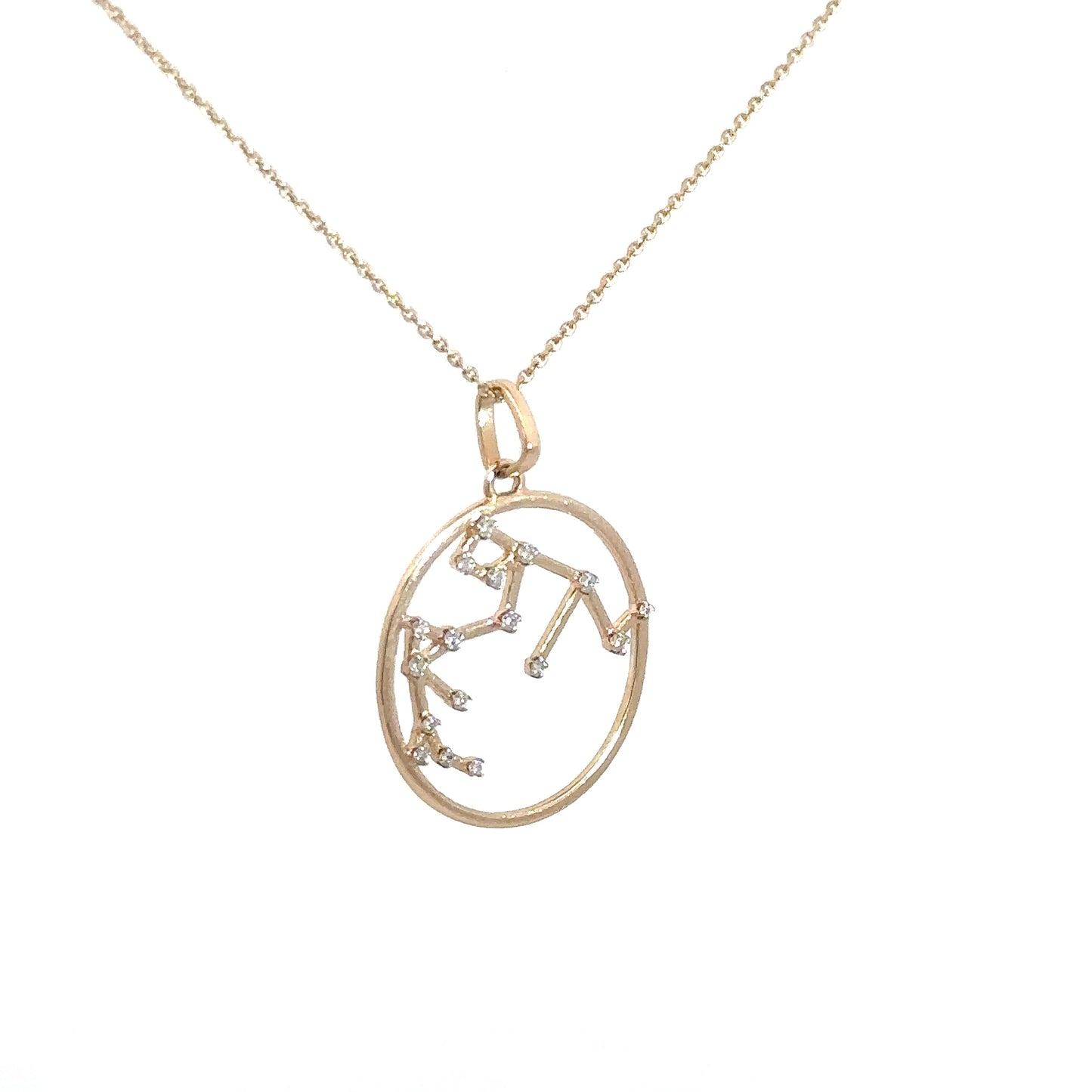 14k Yellow Diamond Zodiac Pendant Capricorn .08cttw