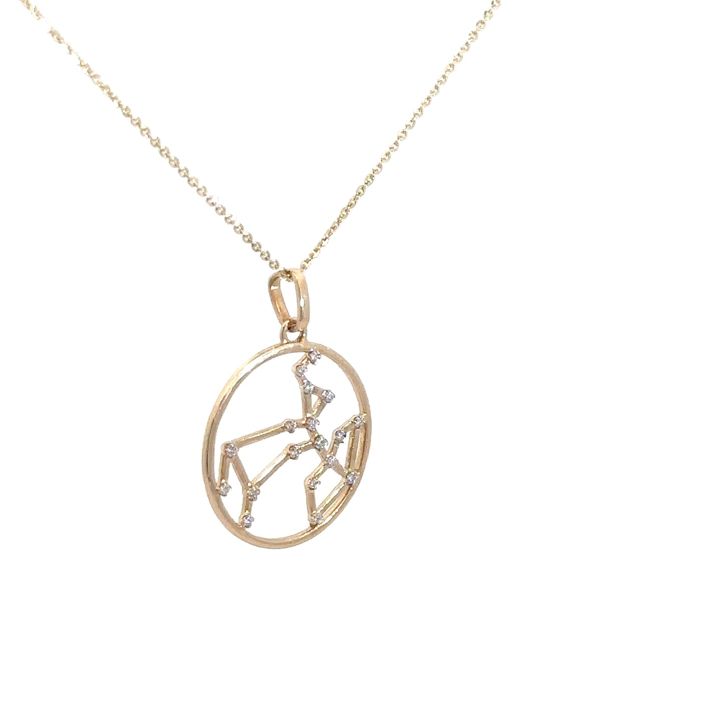 14k Yellow Gold Diamond Zodiac Sagittarius Pendant .12cttw