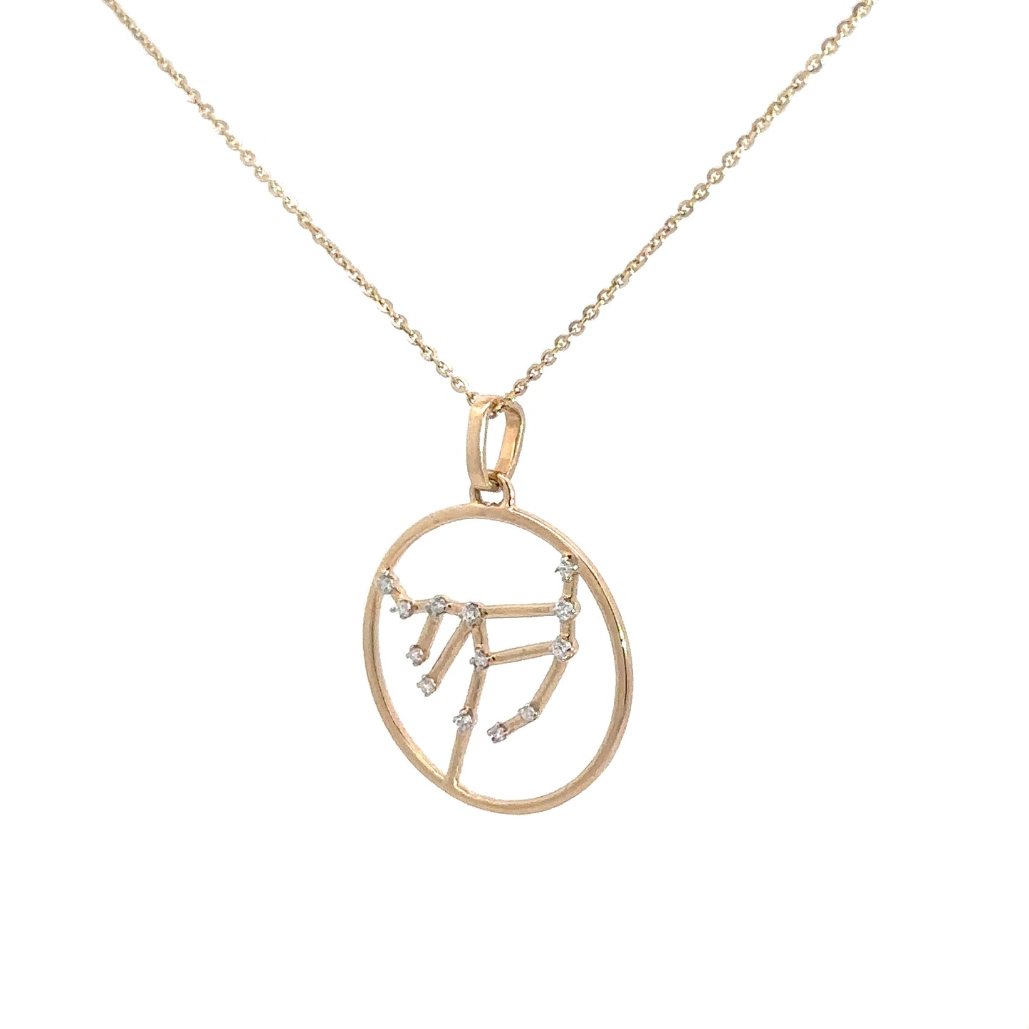 14k Yellow Gold Diamond Virgo Zodiac Pendant .07cttw