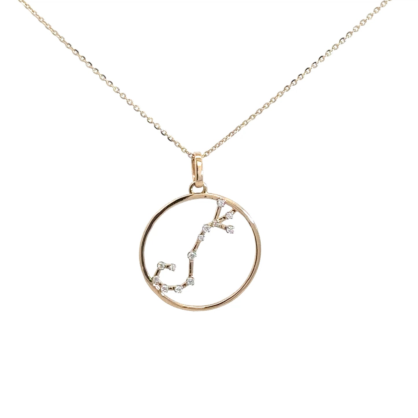 14k Yellow Gold Diamond Astrological Pendant Scorpio .08cttw