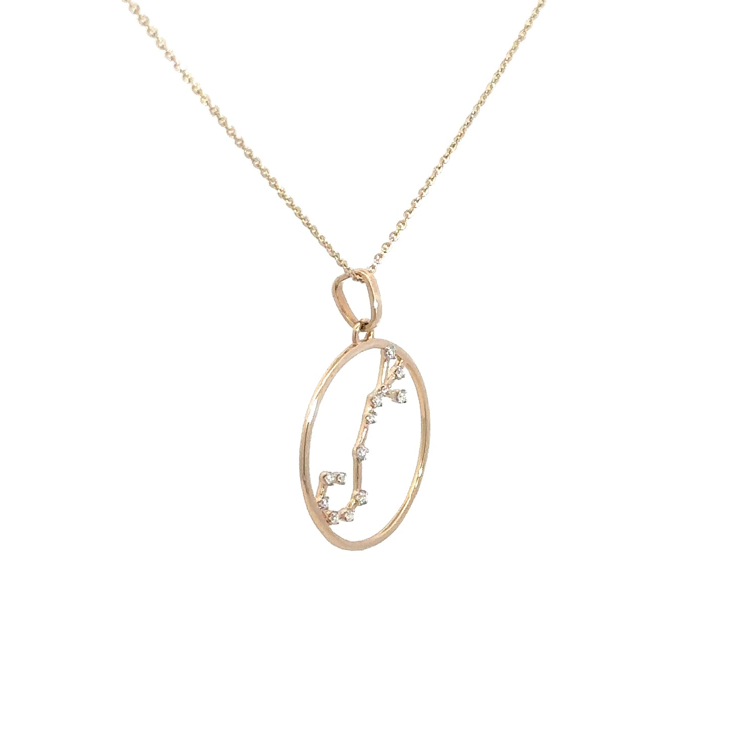 14k Yellow Gold Diamond Astrological Pendant Scorpio .08cttw