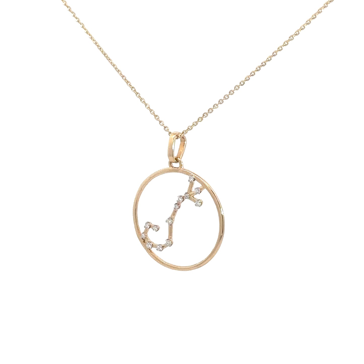 14k Yellow Gold Diamond Astrological Pendant Scorpio .08cttw