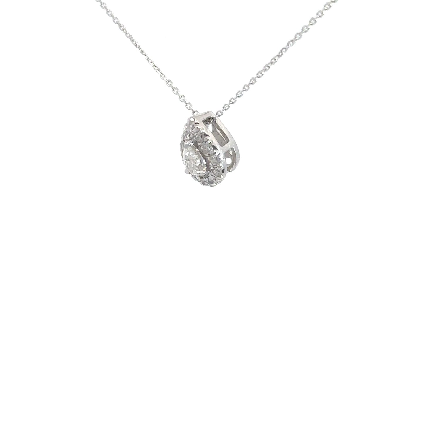 10k White Gold Diamond Pear Pendant.25cttw
