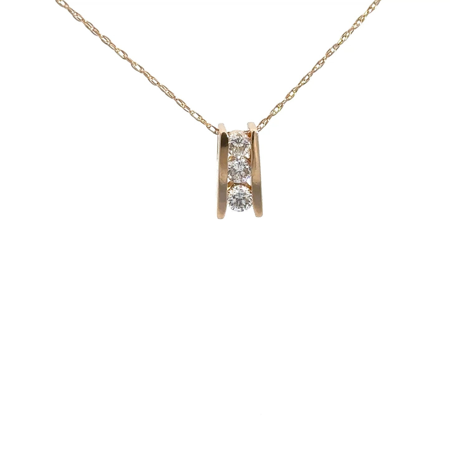 Lady's 14k Yellow Gold Diamond Pendant .50cttw