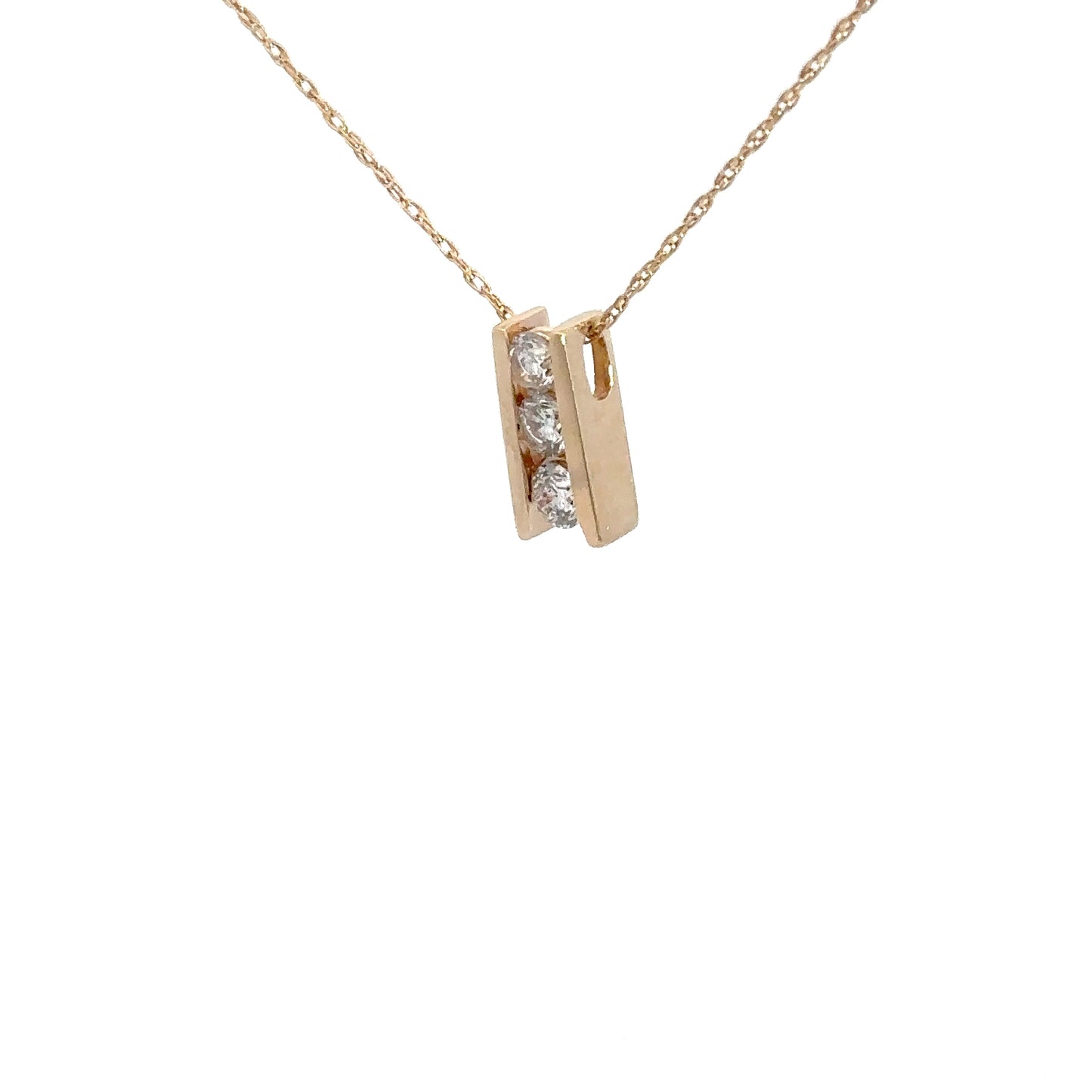 Lady's 14k Yellow Gold Diamond Pendant .50cttw