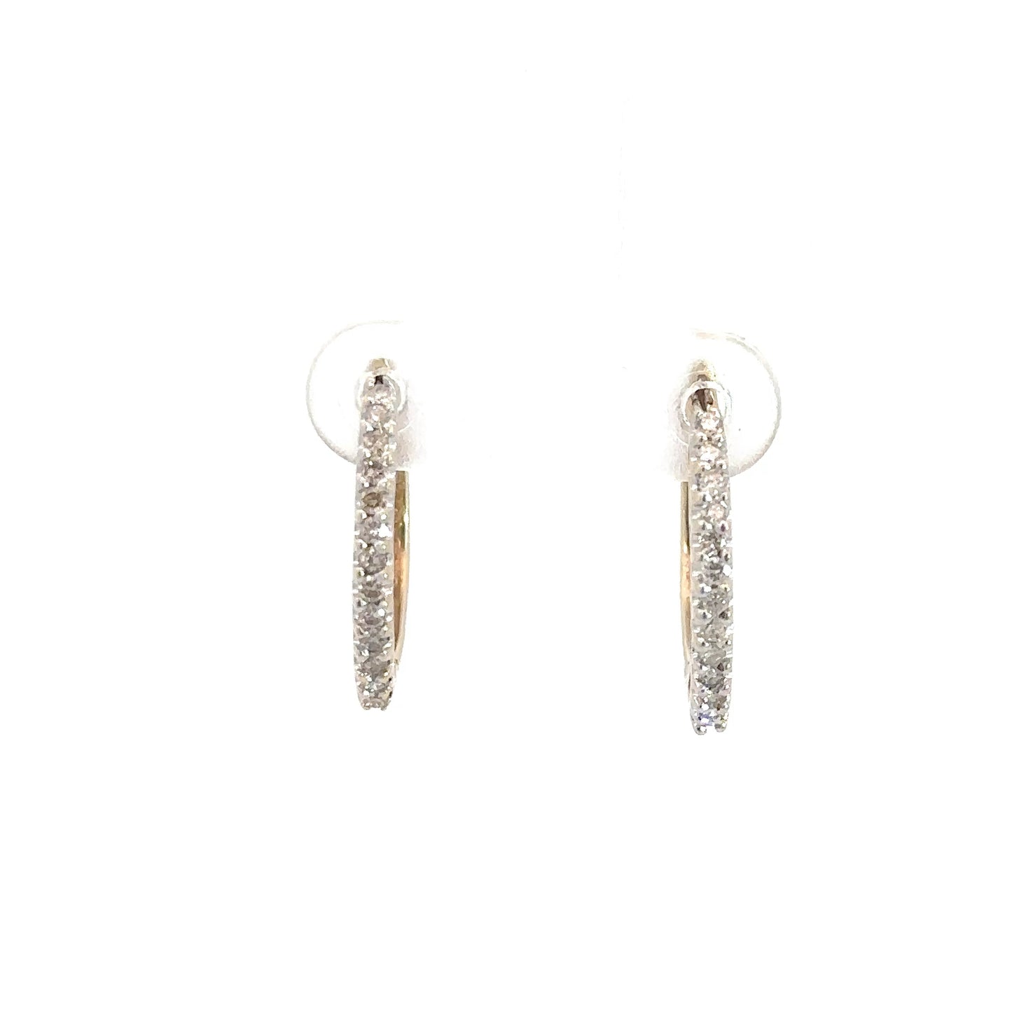 10k Yellow Gold Diamond Hoops .25cttw