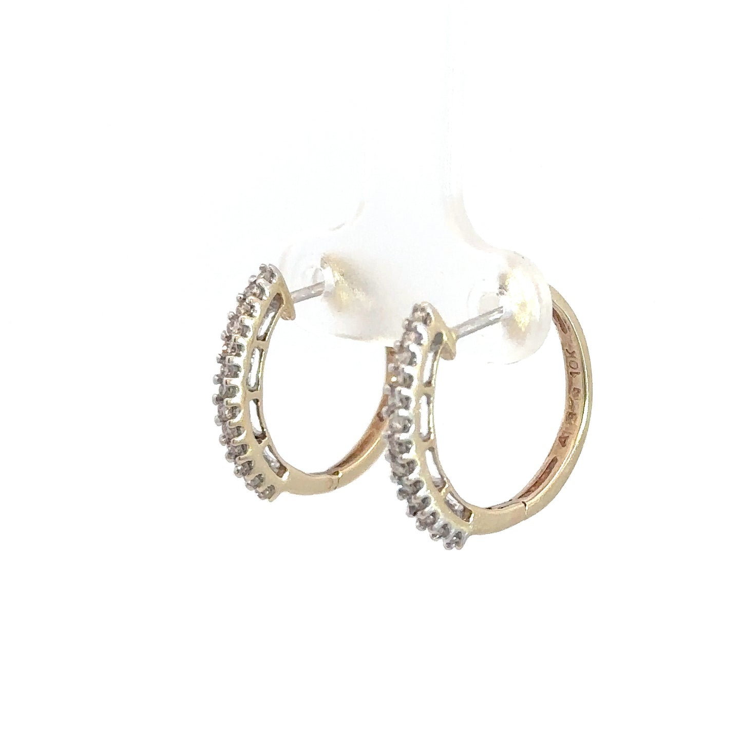 10k Yellow Gold Diamond Hoops .25cttw