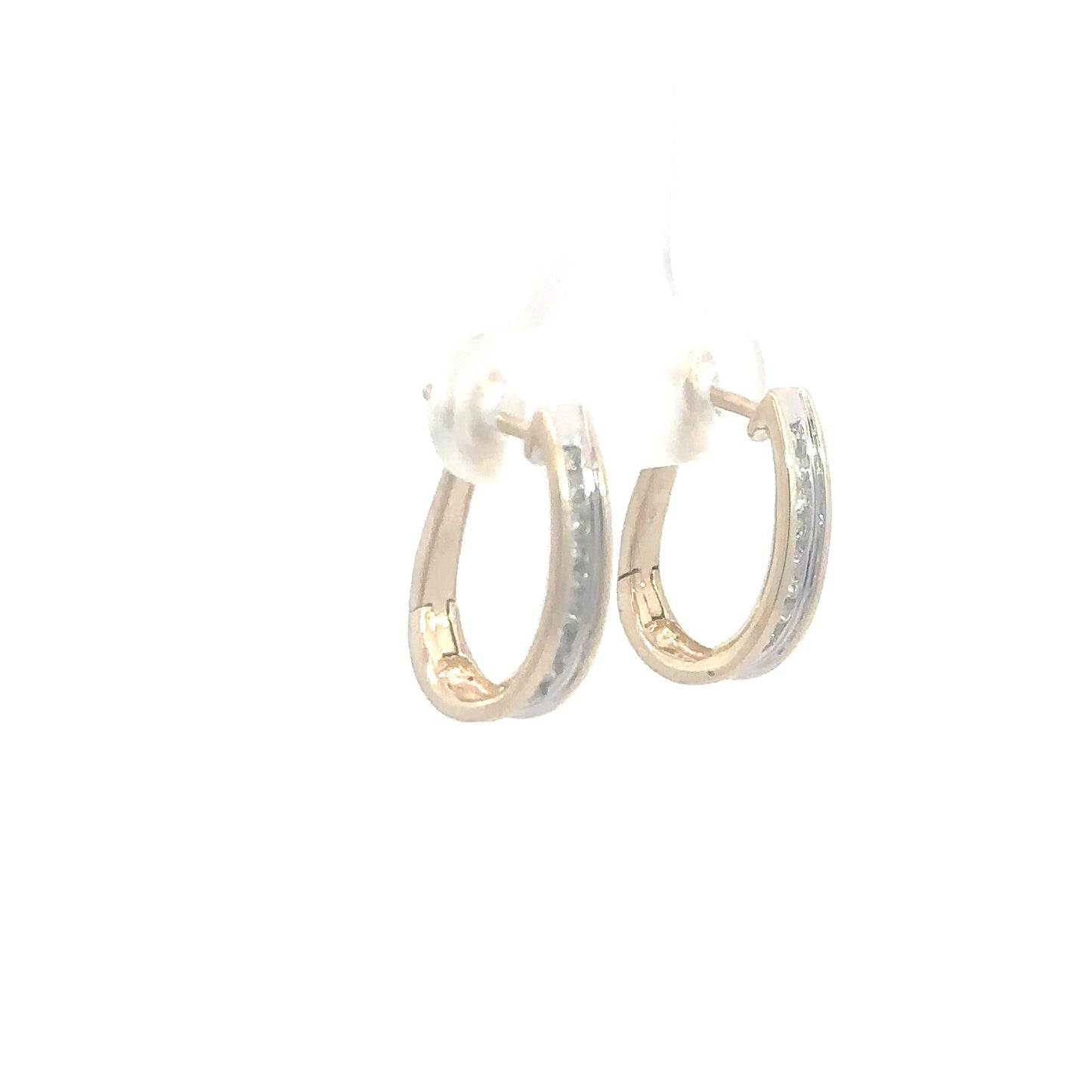 14k Yellow Gold Diamond Hoops .25cttw