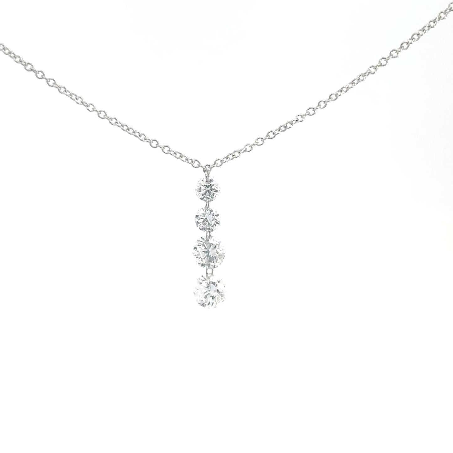 14k White Gold Lab Grown Diamond Pendant 1cttw