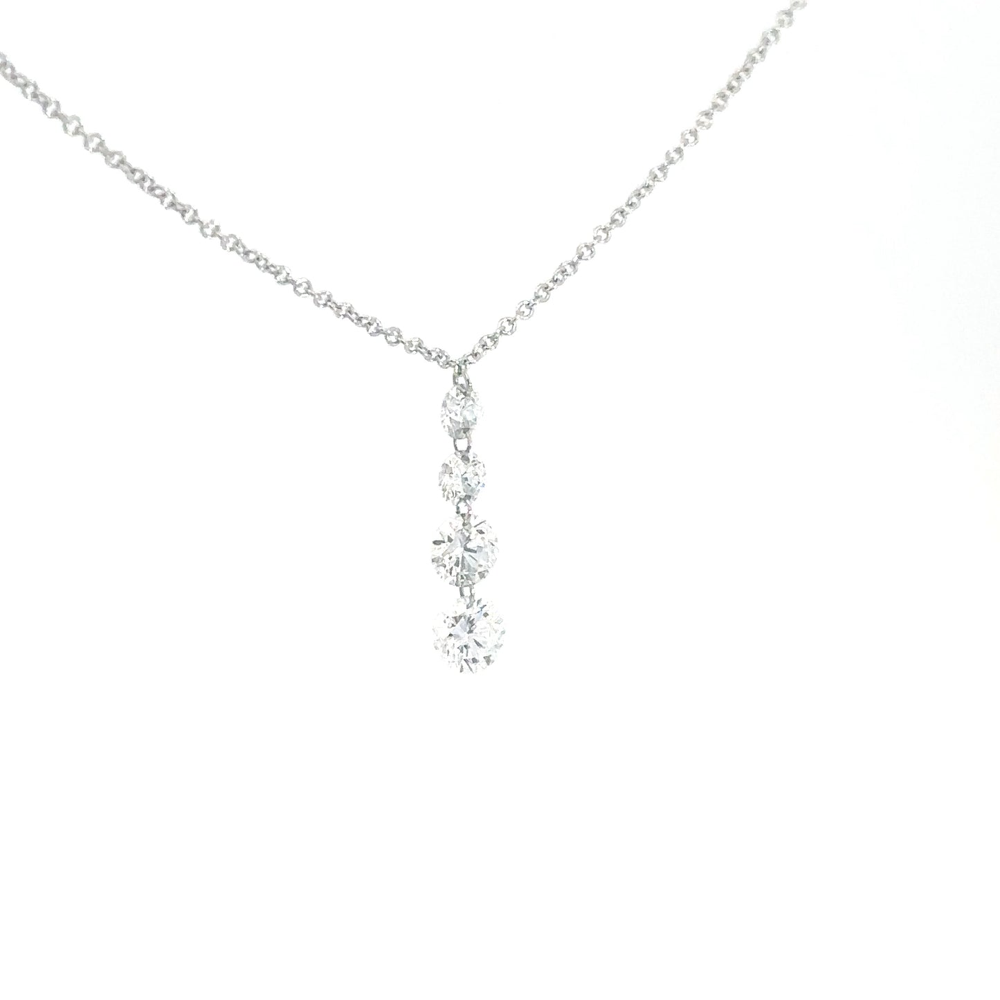 14k White Gold Lab Grown Diamond Pendant 1cttw