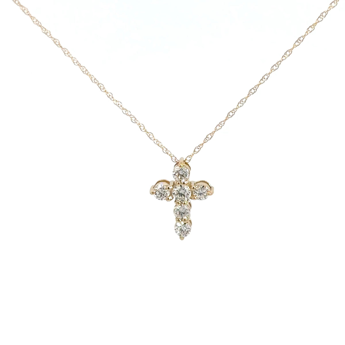 14k Yellow Gold Diamond Cross .43cttw