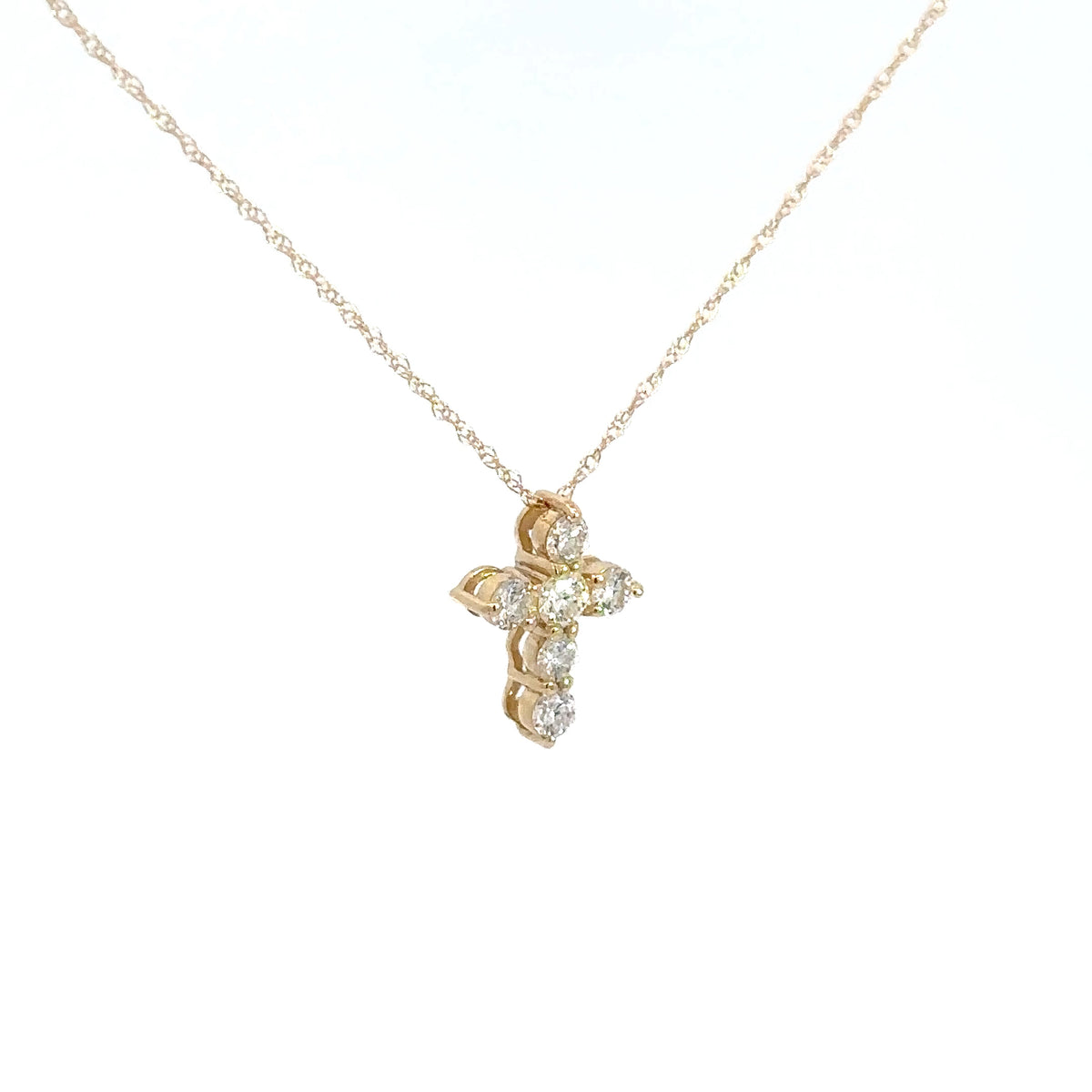 14k Yellow Gold Diamond Cross .43cttw