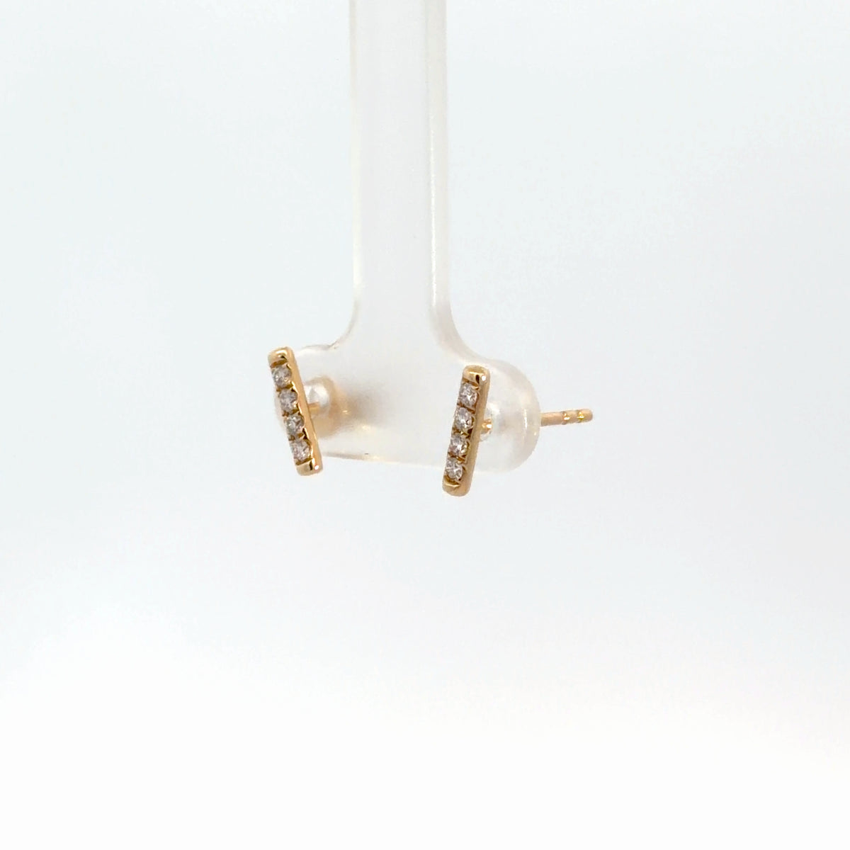 14k Yellow Gold Diamond Bar Earrings .15cttw